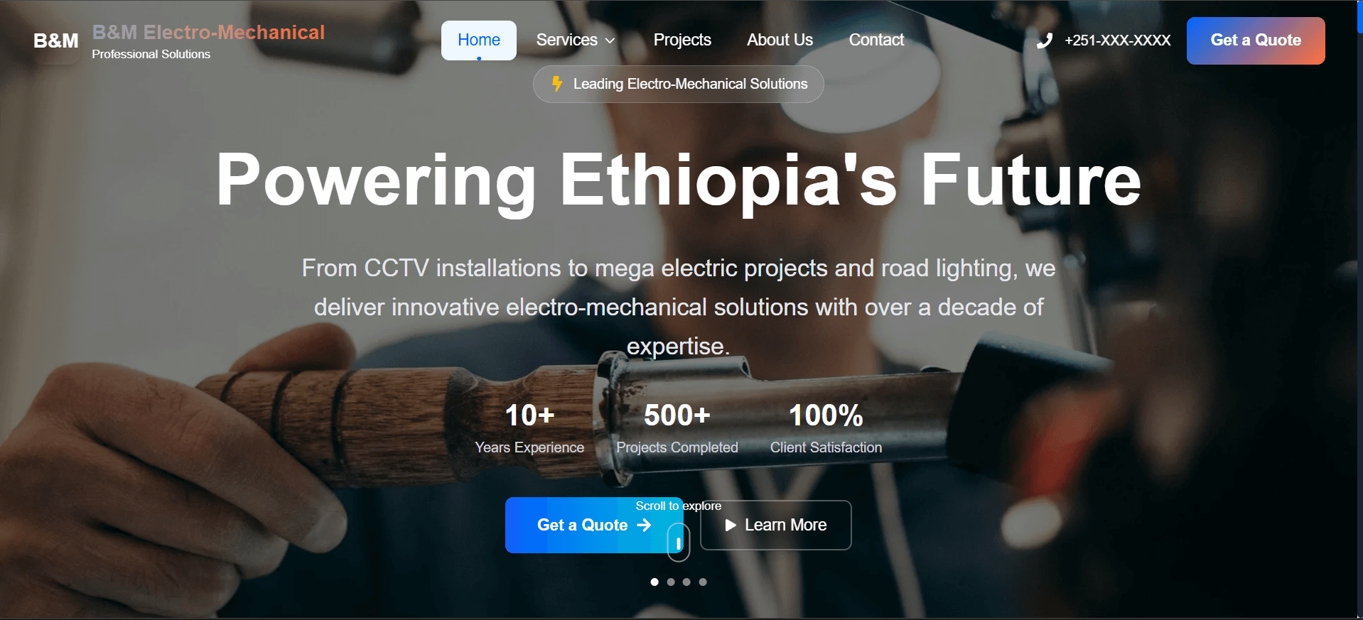 B&M Electro Mechanical – Corporate Template